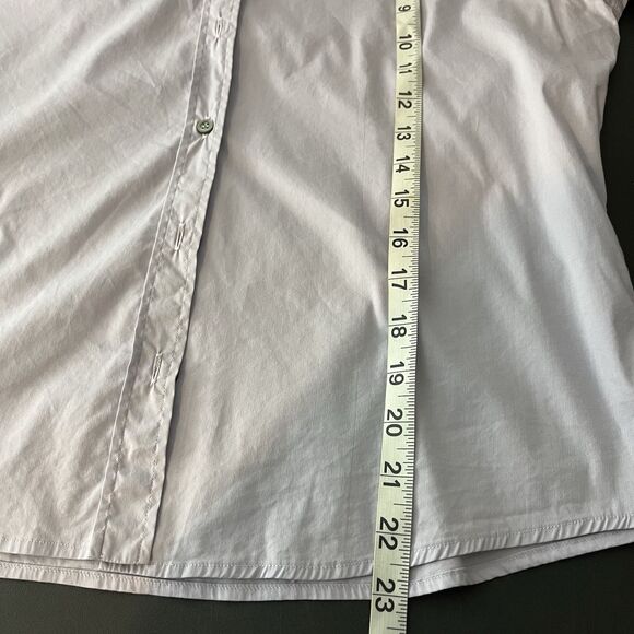 MaxMara Weekend Womens Medium Cotton Button Front Collared Shirt Blouse Purple - Picture 6 of 6